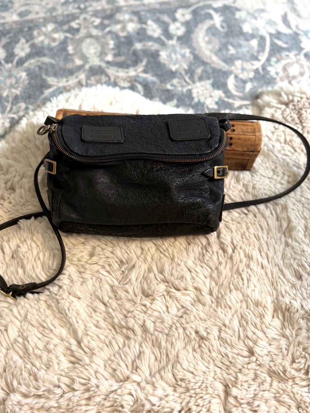 Jas MB Black Leather Cross Body Bag - Picture 2 of 15